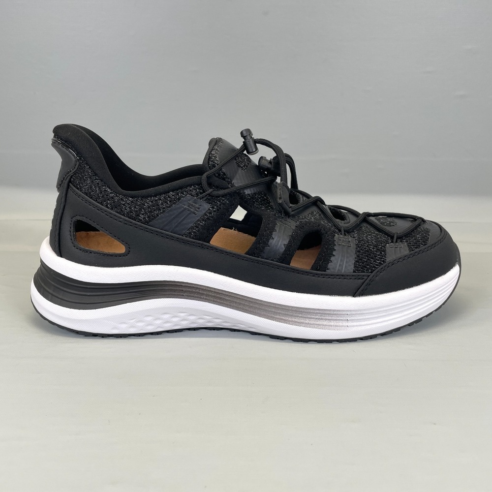 Orthofeet Venus Sandals Womens Size 7.5 B Black Mesh Orthopedic Walking Shoes
